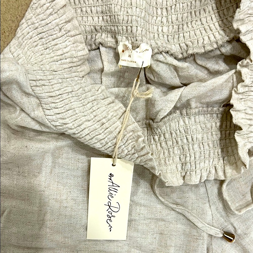 NWT Casual Wide-Leg Linen Pants - Picture 3 of 3